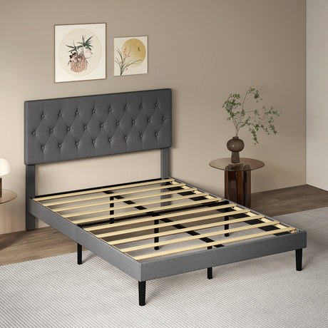 Levede Bed Frame Upholstered Platform Mattress Base Queen-2011971106671562758