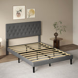 Levede Bed Frame Upholstered Platform Mattress Base Queen - Rear View