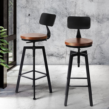 Levede 1x Industrial Bar Stools Kitchen-2018816789638680582