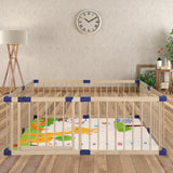 BoPeep Kids Playpen Wooden Baby Safety Large - Rear View