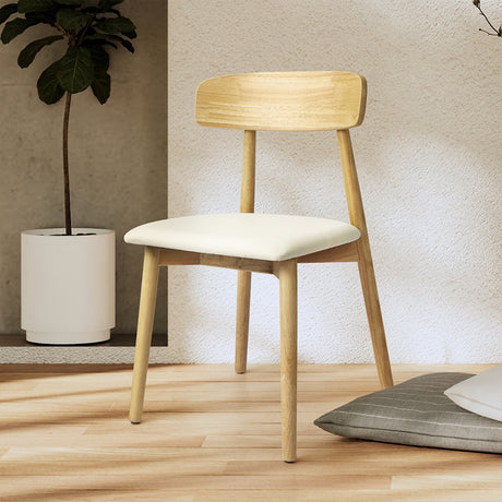 Levede 2x Dining Chairs Kitchen Chair Natural-1954802997187973126