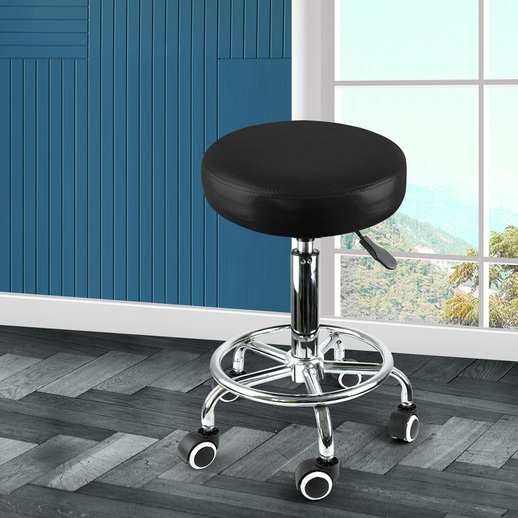 Levede Salon Stool Swivel Bar Stools Black-1954802612637405190