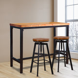 Levede 3pcs Bar Table Barstools Industrial - Close-Up Angle