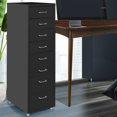 Levede 8 Drawer Office Cabinet Drawers Black-2018816893732917255