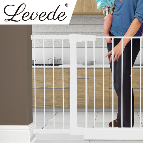 Levede Baby Safety Gate Adjustable Pet White 30cm Extension-2006733311694737414