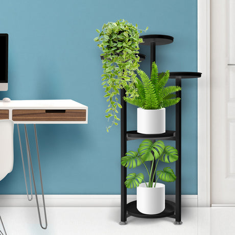 Levede Plant Stand Outdoor Indoor Flower Black Medium-2006732929472008199