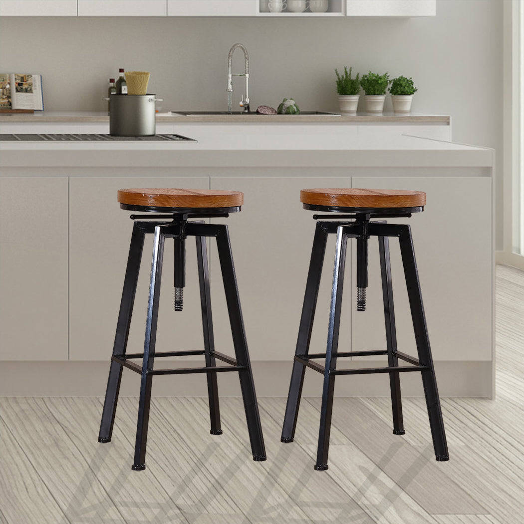 Levede 2x Bar Stools Industrial Kitchen-2018816897436487687
