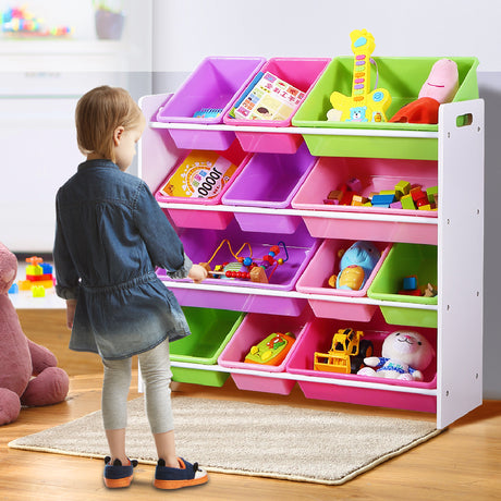 Levede 12Bins Kids Toy Box Bookshelf-2006733038033178631