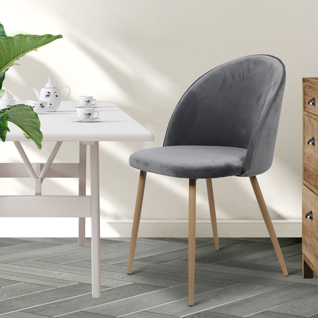 Levede 4x Dining Chairs Seat French Grey-2006732720729886728