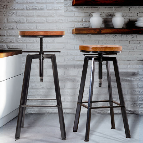 Levede 2x Bar Stools Industrial Kitchen-2018816897436487686