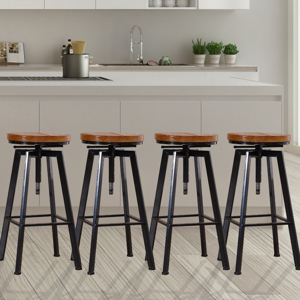 Levede 4x Bar Stools Industrial Kitchen-2006733236696387591