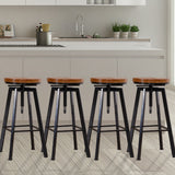 Levede 4x Bar Stools Industrial Kitchen - Close-Up Angle
