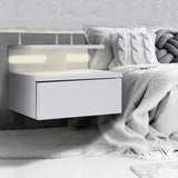 Levede 2x Bedside Tables Side Table White - Rear View