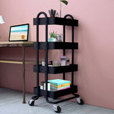 Levede 4 Tiers Kitchen Trolley Cart Black-2018816745485242376