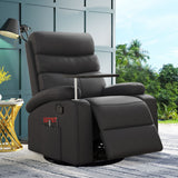 Levede Massage Chair Recliner 360 Swivel Black - Rear View