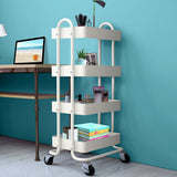 Levede 4 Tiers Kitchen Trolley Cart White - Low Angle