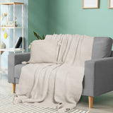DreamZ Knitting Throw Blanket Cushion Beige-2006733231445118983