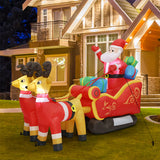 Santaco LED Inflatable Santa Sleigh Reindeer 2.2M - Rear View
