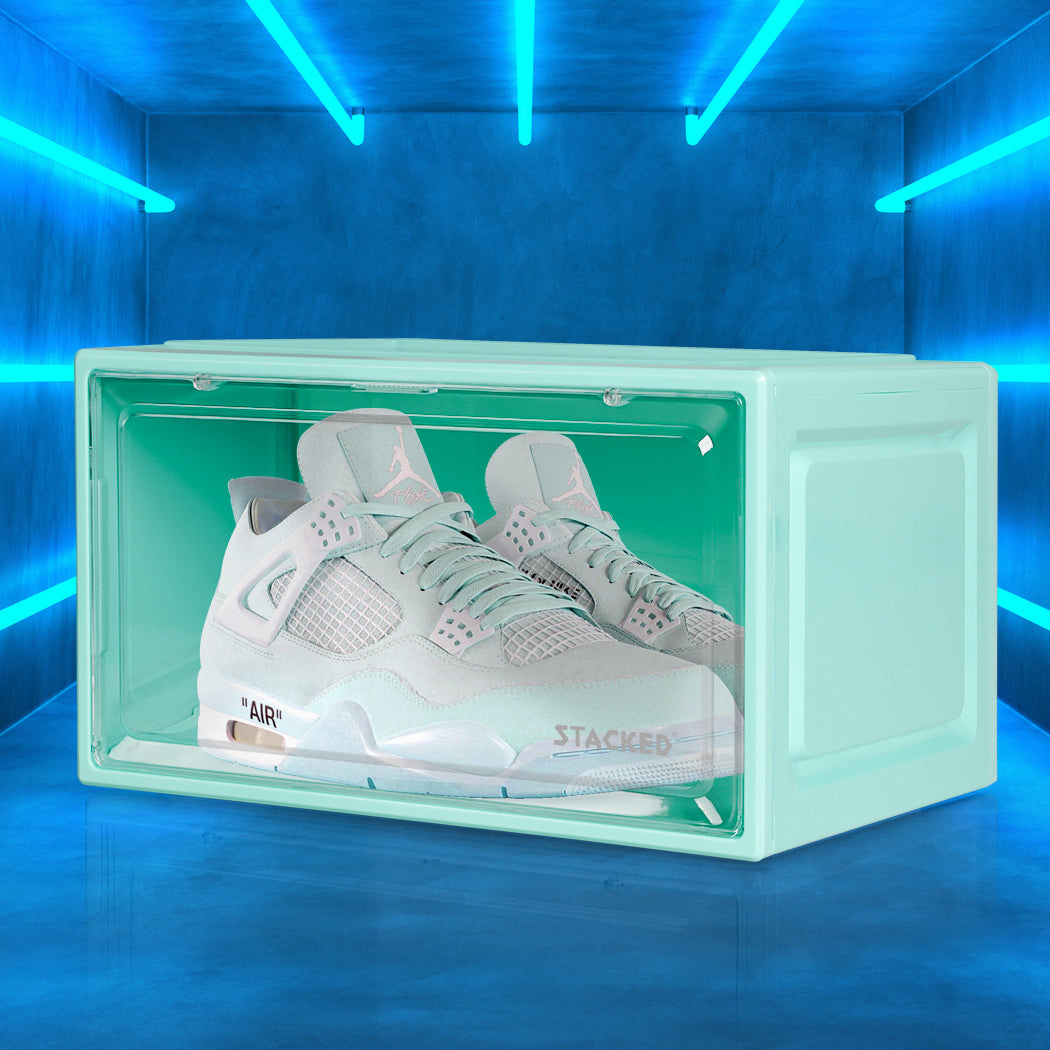 Stacked Sneaker Display Case Stackable Cyan-2006733027409006599