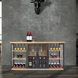 Levede Bar Cabinet Buffet Sideboard Oak - Close-Up Angle