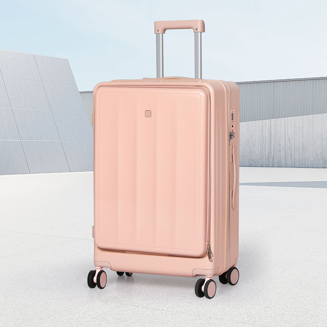 Slimbridge 20" Luggage Trolley Travel Hard Pink-2018816810790555655