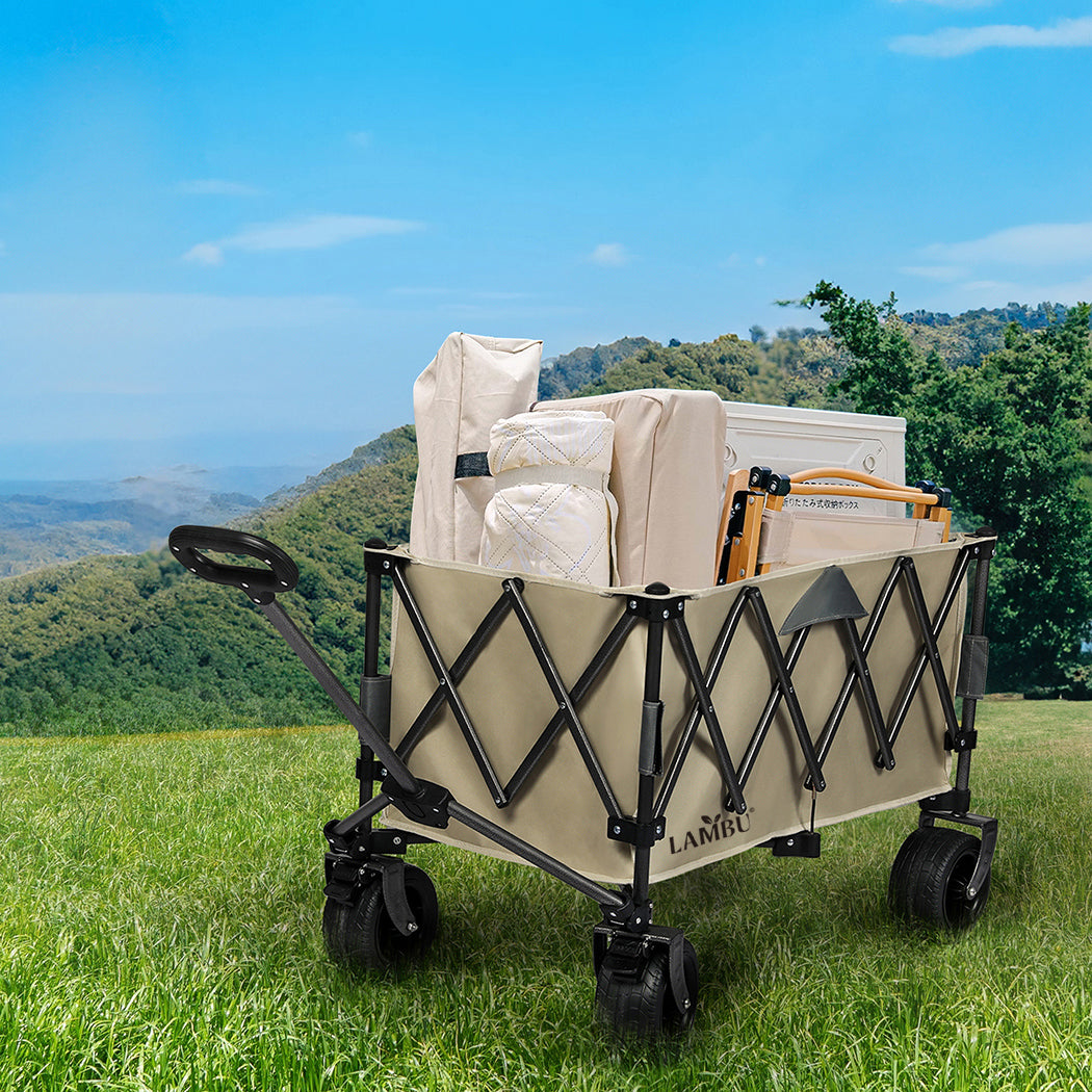 Lambu Folding Wagon Cart Khaki-2006732894487318535