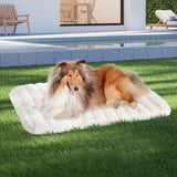 Pawz L Size Orthopedic Dog Bed with Sherpa Plush Removable Cover in White - Close-Up Angle