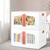 Plastic Storage Containers Stackable Red - Close-Up Angle