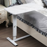 Levede Standing Desk Sofa Bed Side Table White No Slots - Close-Up Angle