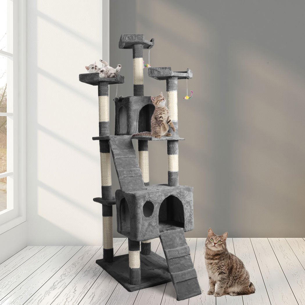 PaWz 184cm Cat Trees Scratching Post Grey-2006733201220964359