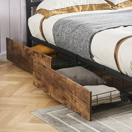 Levede 4 Double Bed Frame Storage Drawers-2018816892327825414