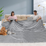 DreamZ 3x3M Large Oversized Blanket Grey Star - Close-Up Angle