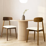 Levede 2x Dining Chairs Kitchen Chair Walnut - Close-Up Angle