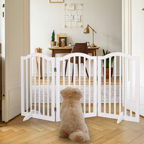 PaWz Wooden Pet Gate Dog Fence Safety White-2006732982576091143