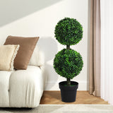 Lambu Artificial Double Ball Boxwood Trees - Close-Up Angle