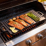 Toque 49.5cm Reversible Cast Iron Griddle Pan Non-Stick - Close-Up Angle