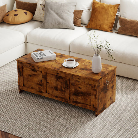 Levede Storage Bench Rustic Wooden Storage Cabinet-2011971107179073543