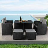 Levede 9PCS Outdoor Table Chair Set-2006733112737927175