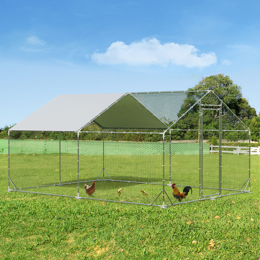 Pawz 400x300x194cm Large Metal Walk-in Chicken Coop Cage-1954802467145388039