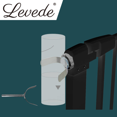 Levede Baby Safety Gate U Style Adaptor Black-1954802906997854215