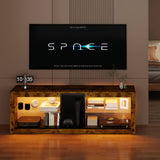 Levede TV Stand Cabinet Glass Display Storage Shelves - Low Angle