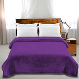 DreamZ 320GSM 220x160cm Ultra Soft Mink Aubergine Single - Close-Up Angle