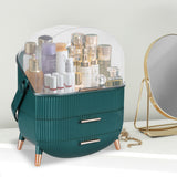 Makeup Storage Case Cosmetic Organiser Green - Close-Up Angle