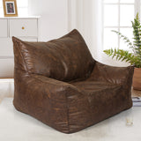 Marlow Bean Bag Chair Cover PU Indoor Dark Brown - Close-Up Angle