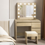 Levede Dressing Table Stool Set Makeup Mirror Led - Low Angle