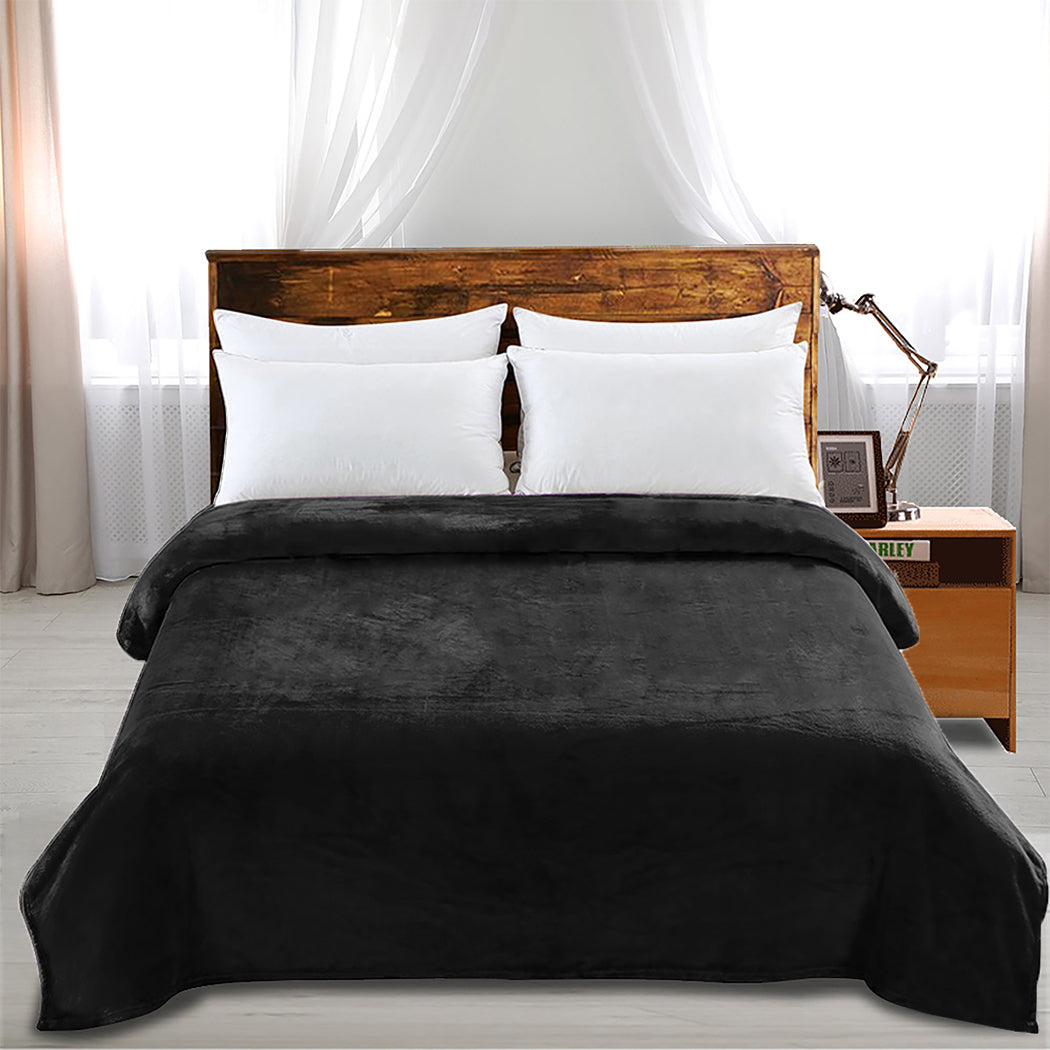 DreamZ 320GSM 220x240cm Ultra Soft Mink Black Queen-2018816639075749895