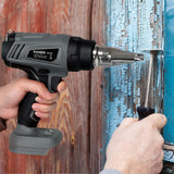 Traderight 21V Heat Gun Kit 500°C Cordless 5 Nozzles - Close-Up Angle