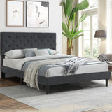 Levede Bed Frame Double Size Mattress Grey - Close-Up Angle