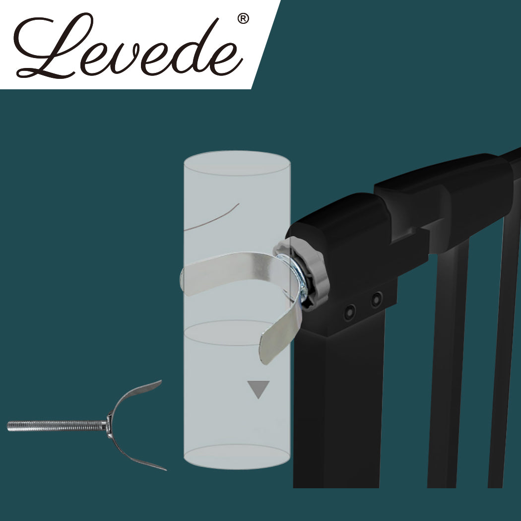 Levede Baby Safety Gate U Style Adaptor Black-2006733310704881671