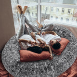 PaWz Replacement Pet Bed Cover Zipper Charcoal Cover - Close-Up Angle